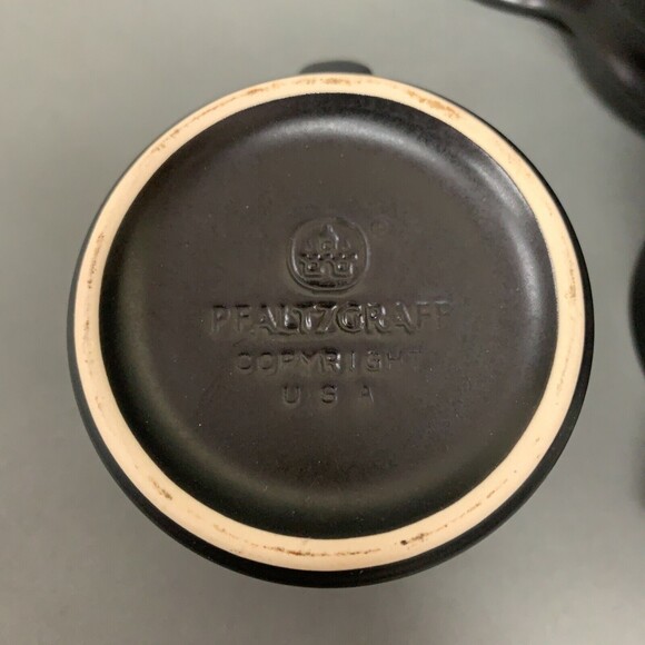 Pfaltzgraff Midnight Sun Black Creamer and 2 Cups Lot of 3 - Picture 7 of 8